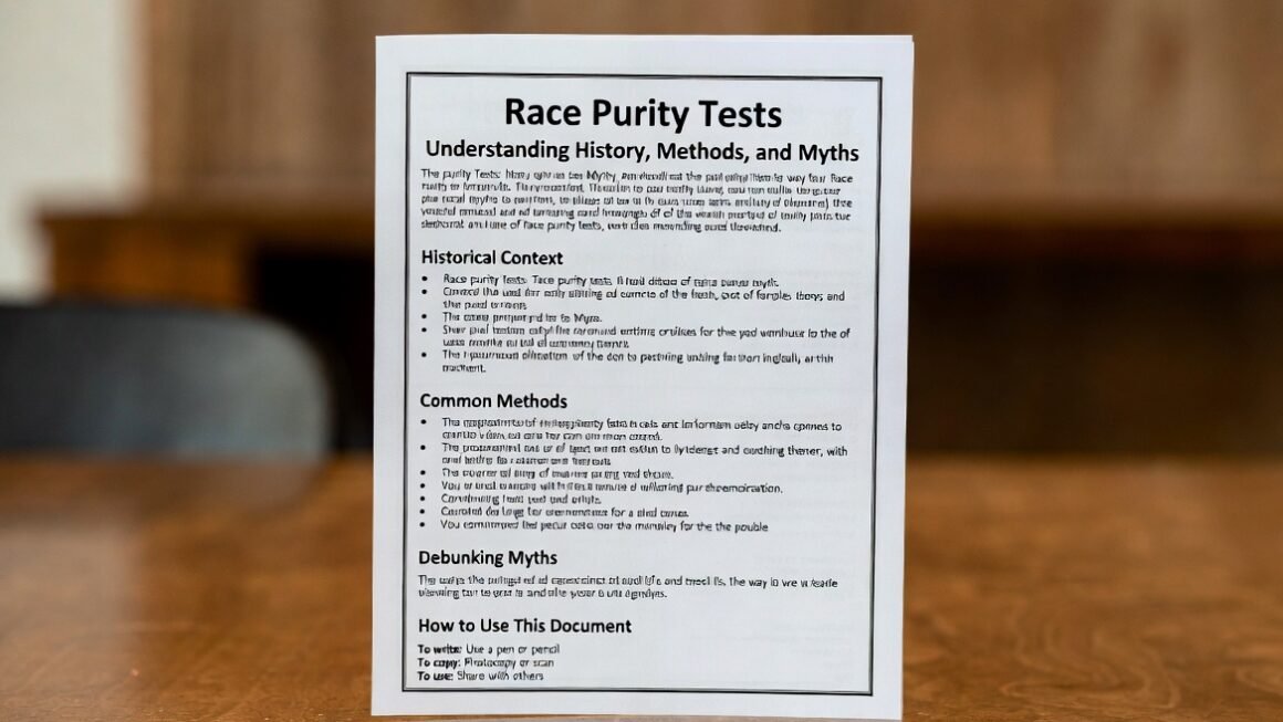Race Purity Tests: Understanding History, Controversy, and Modern Implications