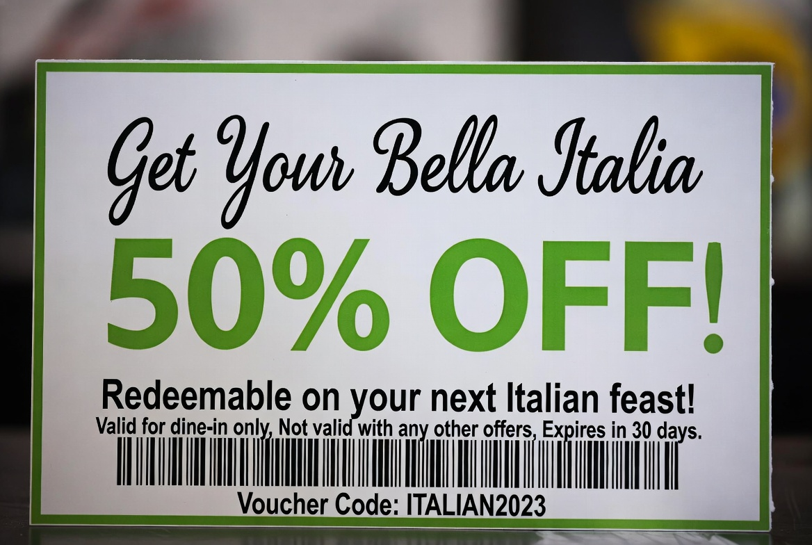 Bella Italia 50% Off Voucher